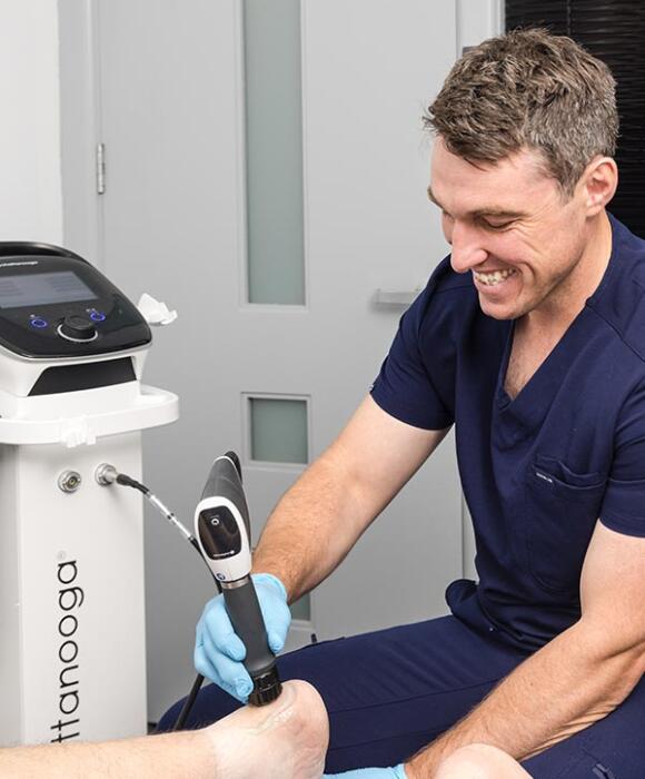 Shockwave therapy being used to treat plantar fasciitis in Geelong and Colac by Prosper Health Group